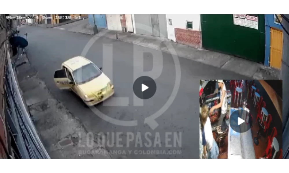 Violento atraco en Bucaramanga: Tres Hombres Asaltan Fuente de Soda y Huyen en Taxi