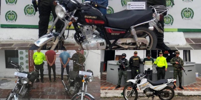 Recuperadas 4 motocicletas robadas y capturadas 4 personas en Norte de Santander