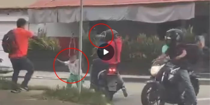 Video: Delincuentes apuntan con un arma a un niño durante atraco en Bucaramanga