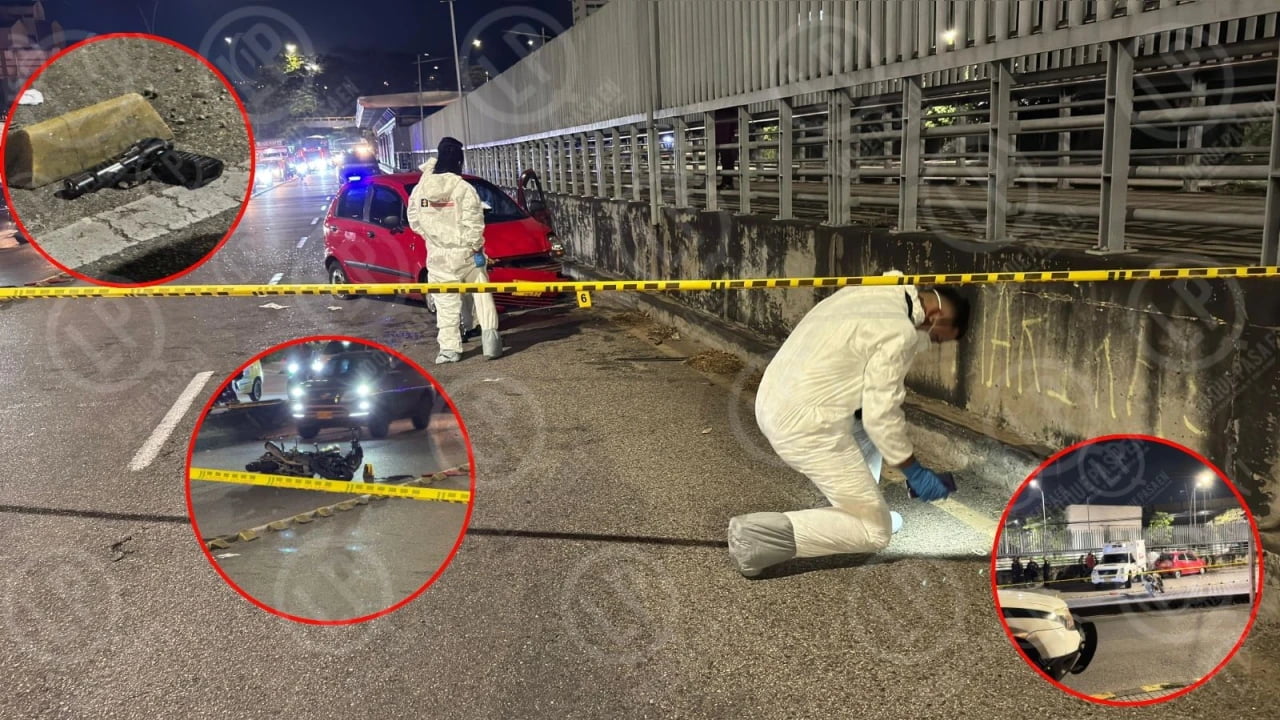 Diego, la víctima del sicariato en la autopista. Los sicarios dejaron un arma en el lugar