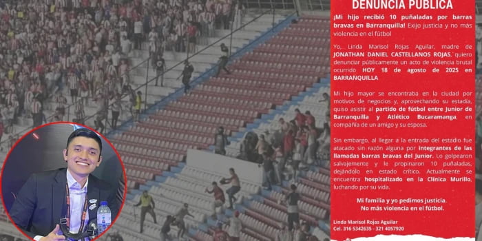 Hincha del Bucaramanga fue apuñalado por presuntos barristas del Junior