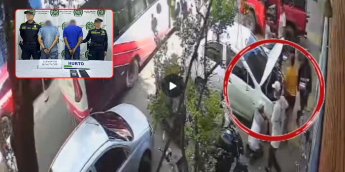 Video: Atraco a arma en Bucaramanga terminó con la captura de dos delincuentes