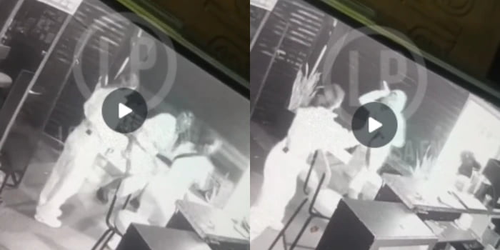 Violento robo a dos jóvenes en local comercial quedó grabado en video