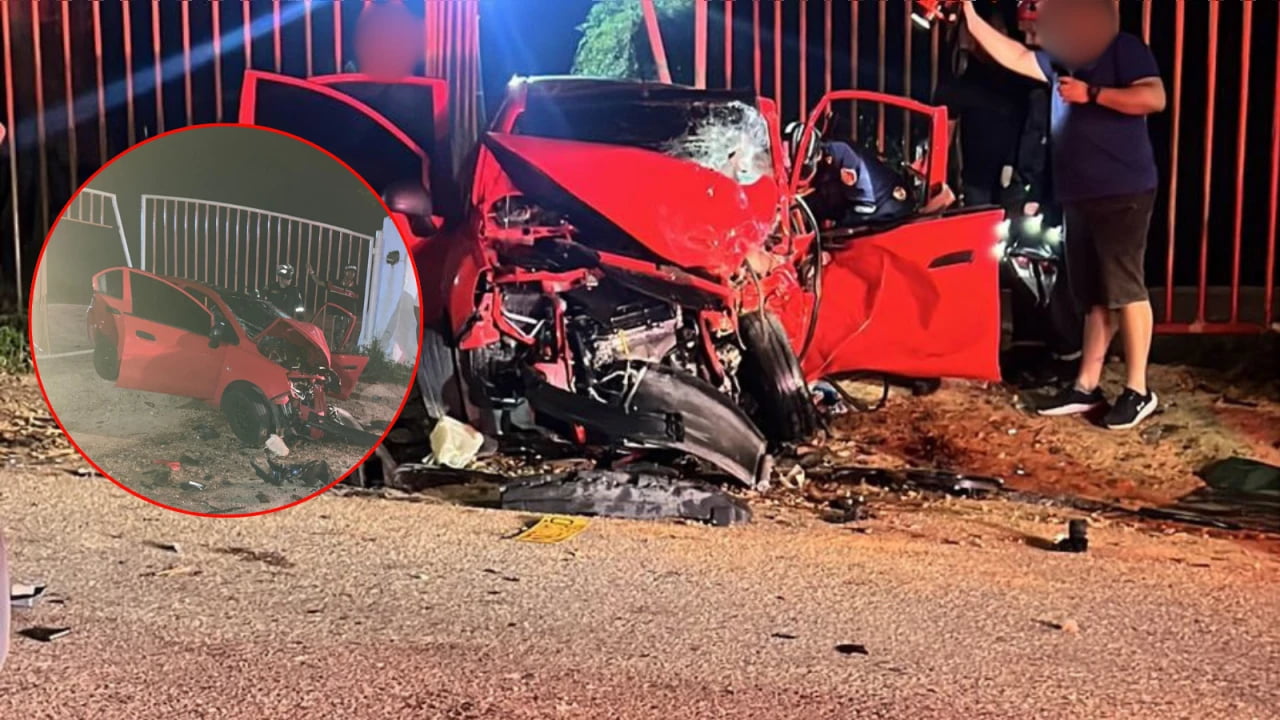 Fuerte choque en la madrugada deja dos muertos y tres heridos.