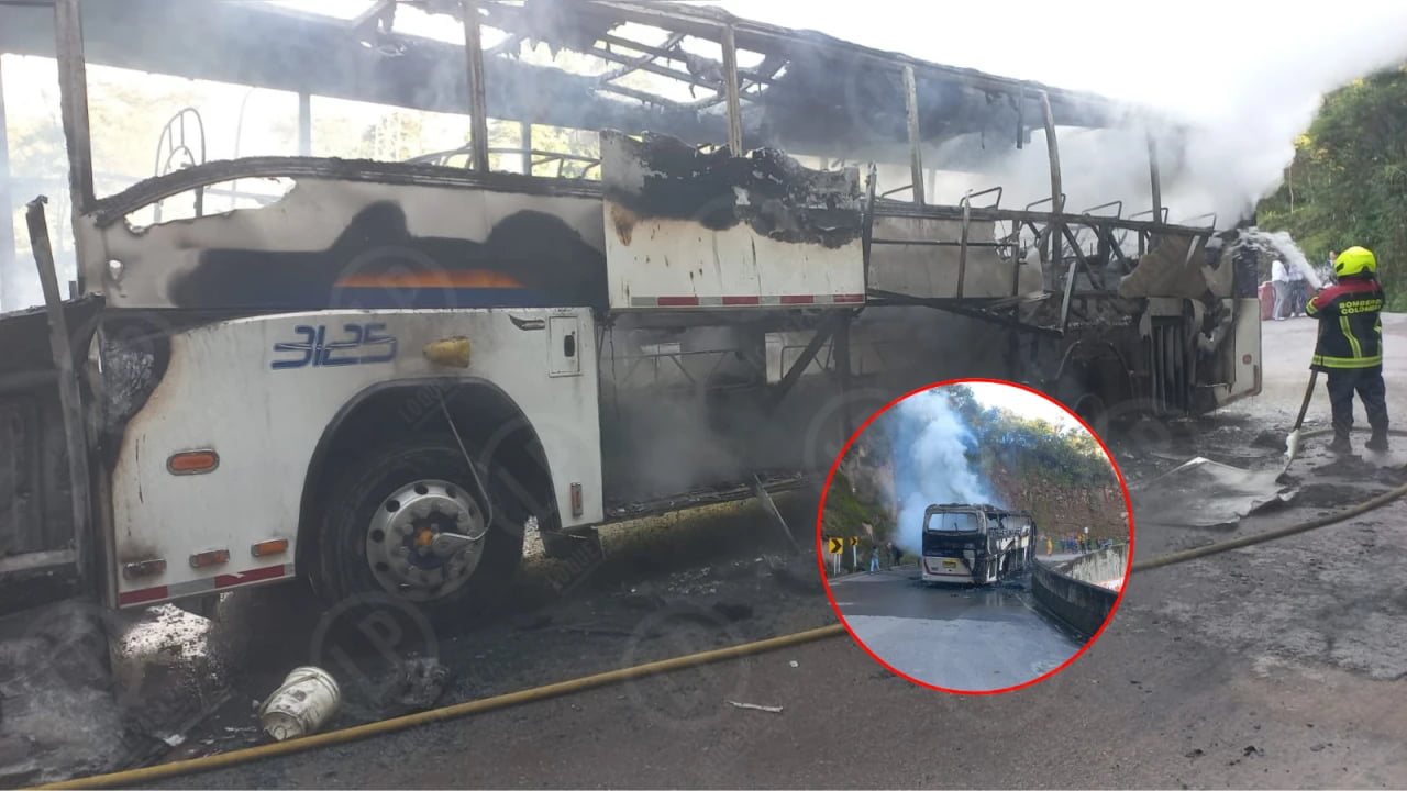 Video: Bus intermunicipal se incendió con pasajeros a bordo