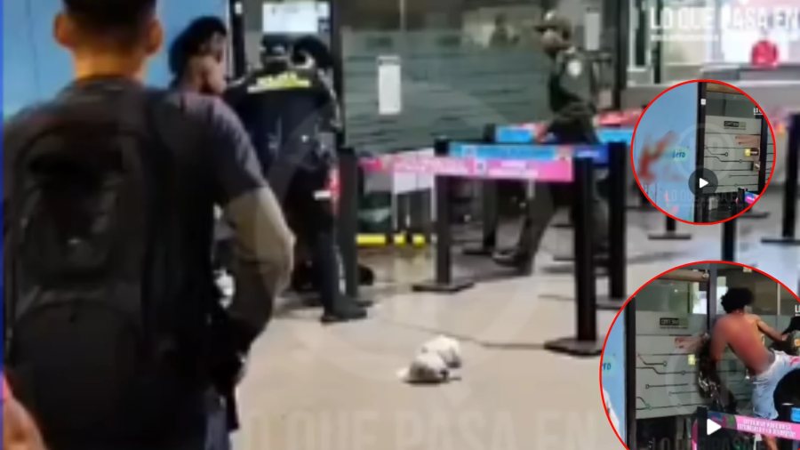 Video: Pelea con cuchillos en Metro de Medellín desató el caos en hora pico